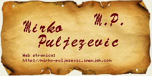 Mirko Puljezević vizit kartica